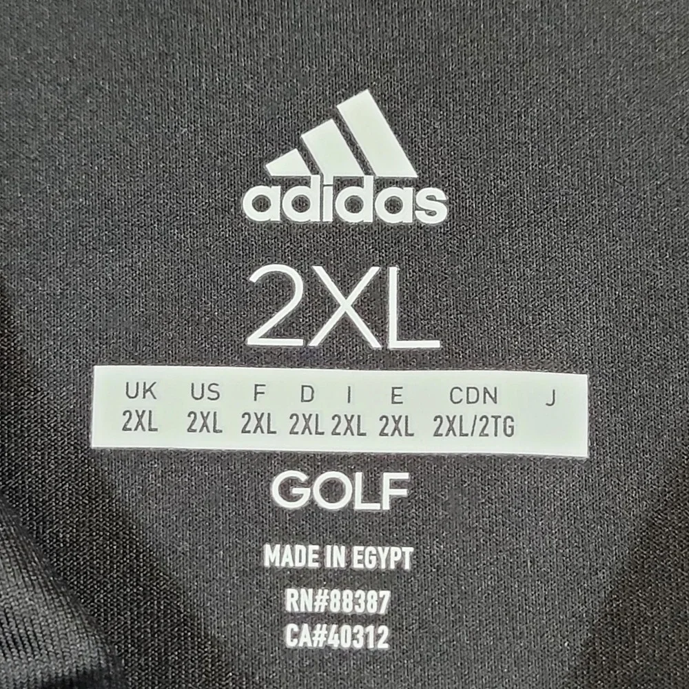 Adidas Golf Mens 2XL Black Short Sleeve Performance Polo Shirt ADVS20R772